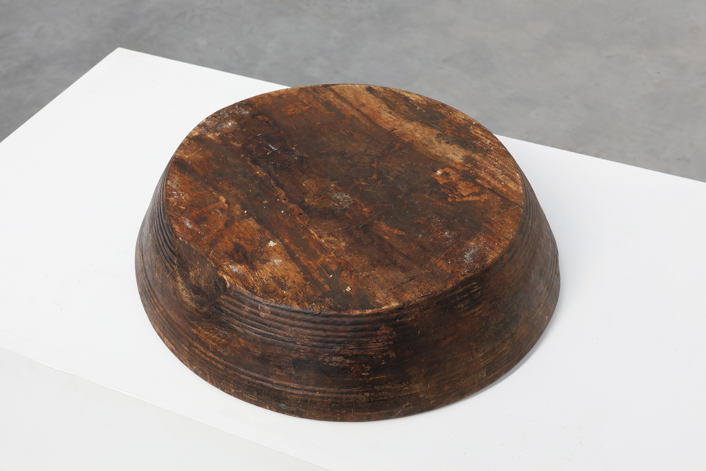 Large handcrafted solid wooden bowl in wabi wabi style, France ca. 1950thumbnail